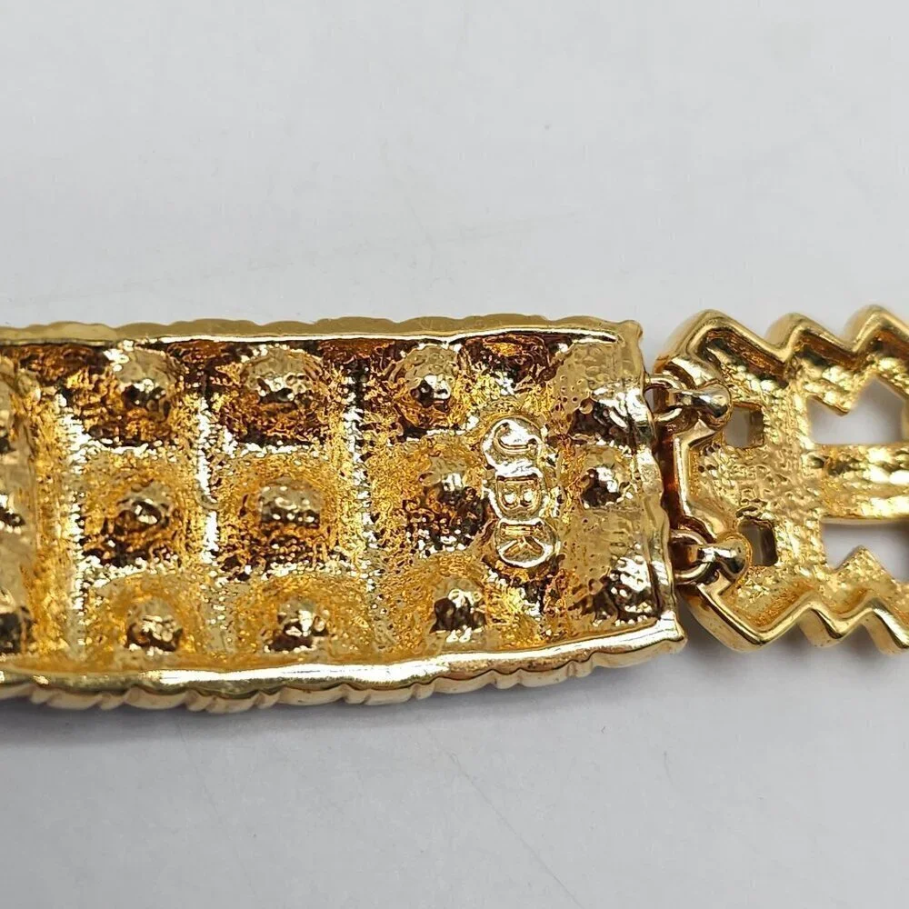 JBK Camrose Kross Gold Tone Bracelet Blue Clear Rhinestones No Box No Papers